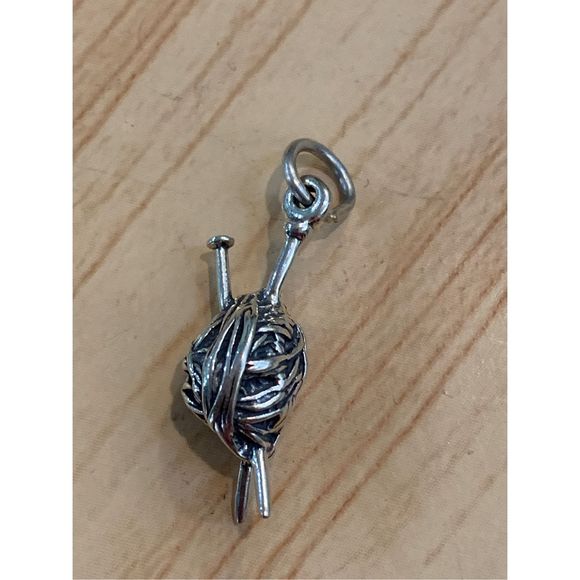 Yarn Knitting Sterling Silver Jewelry Charm #hobby - Picture 3 of 3